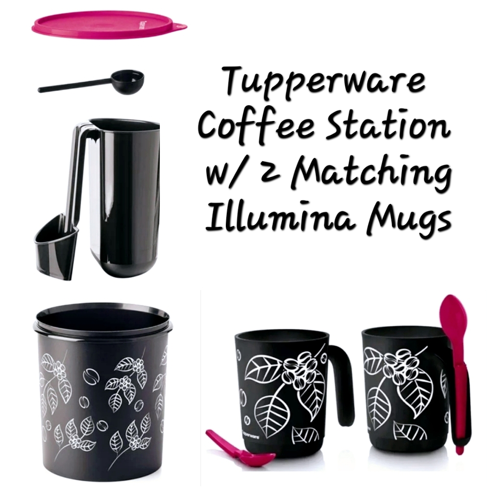 ☕️🫖 NWT‼️Tupperware brand Coffee Station & Set of 2 Illumina Mugs
